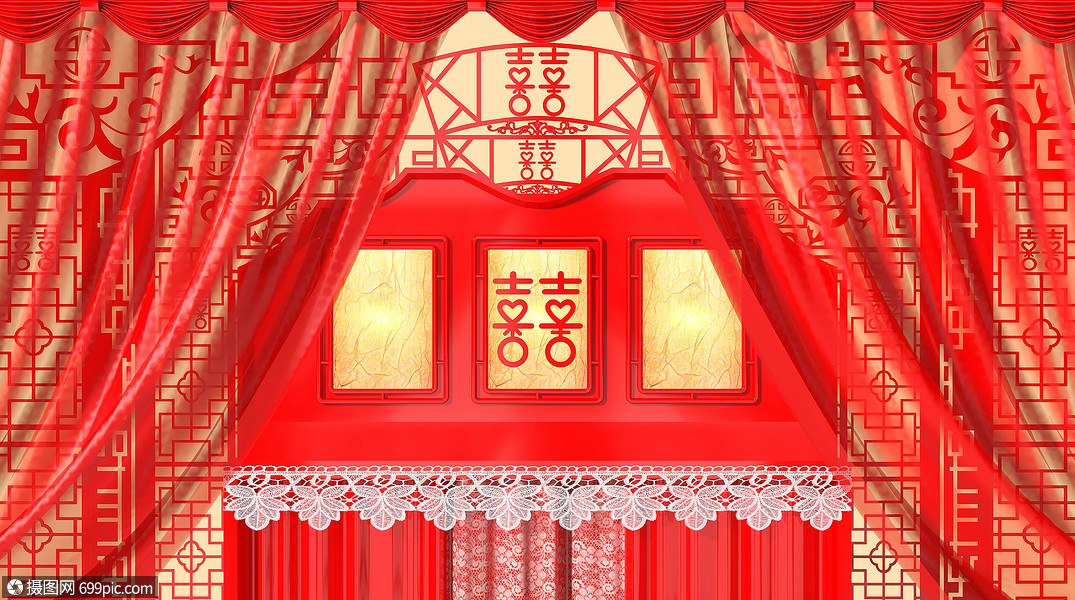 中式婚礼背景