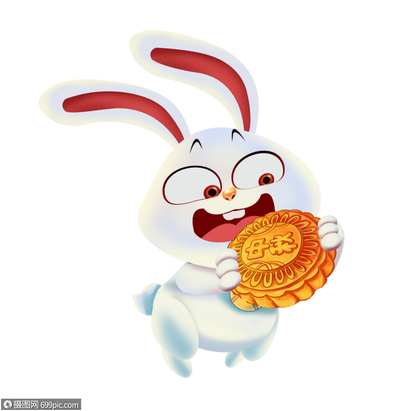 吃月饼的玉兔月兔中秋