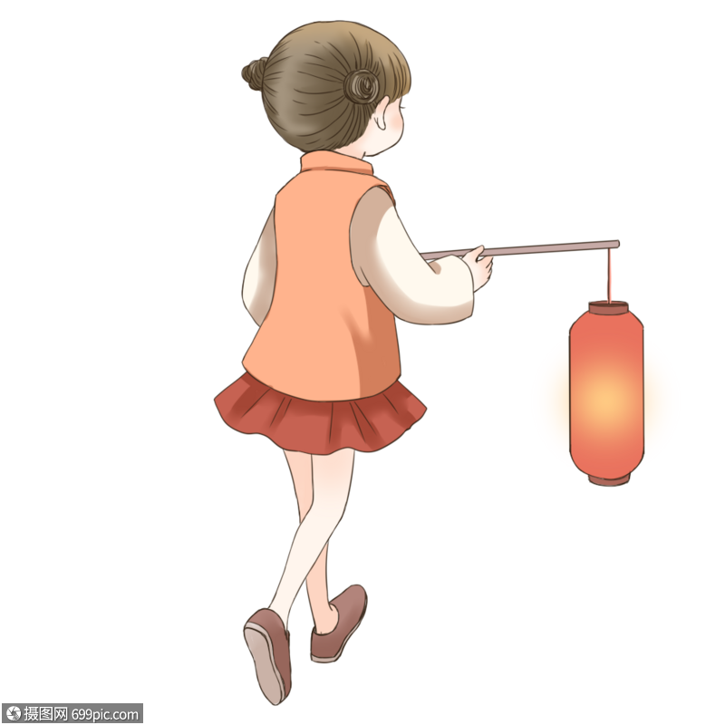 打灯笼的女孩中秋中秋节