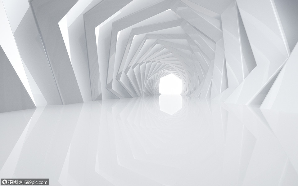 3d建筑空间商务立体