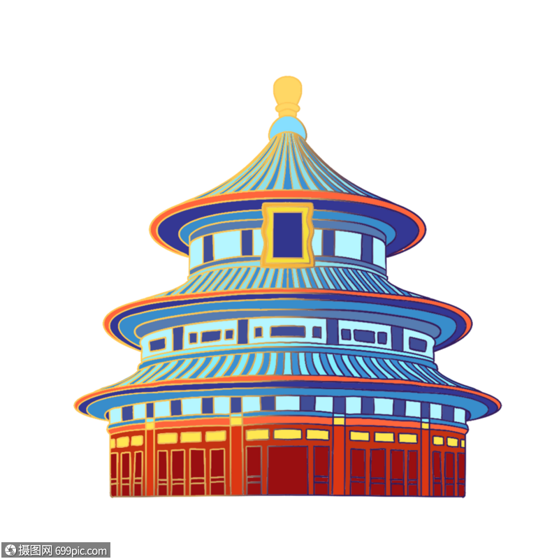 北京天坛图画涂色图片