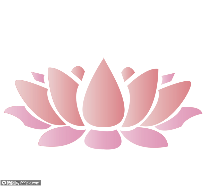 粉色矢量简单佛莲花