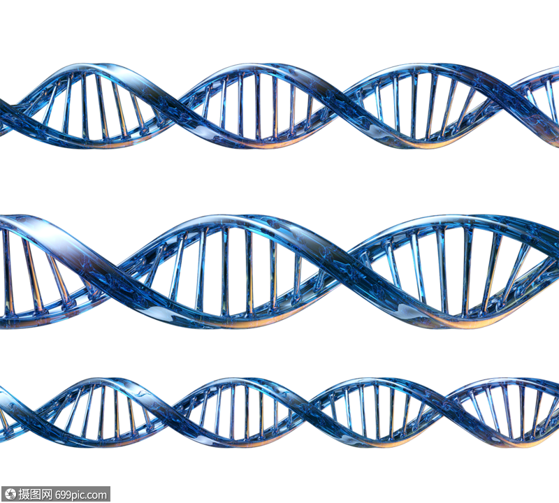 光泽蓝色dna螺旋结构3d元素三维日冕