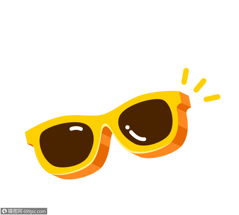 黄色卡通太阳镜墨镜玻璃杯