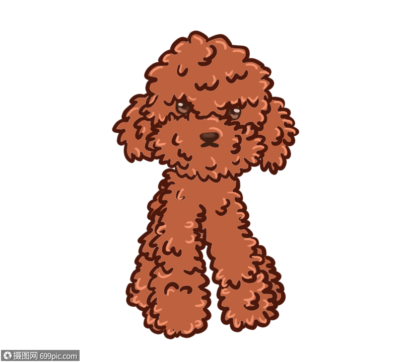 棕色泰迪狗狗卡通