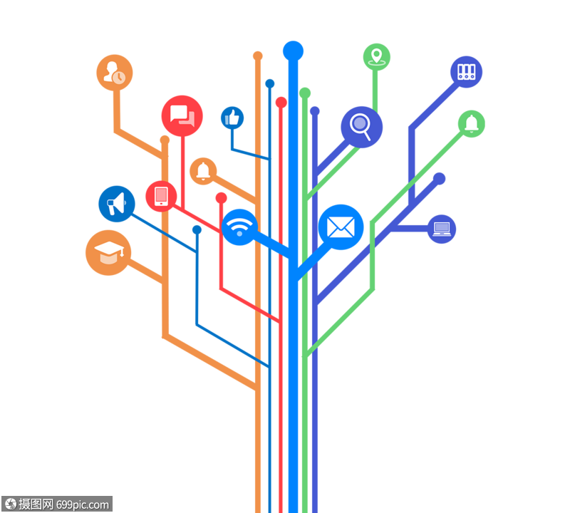技术创意商务矢量智慧树