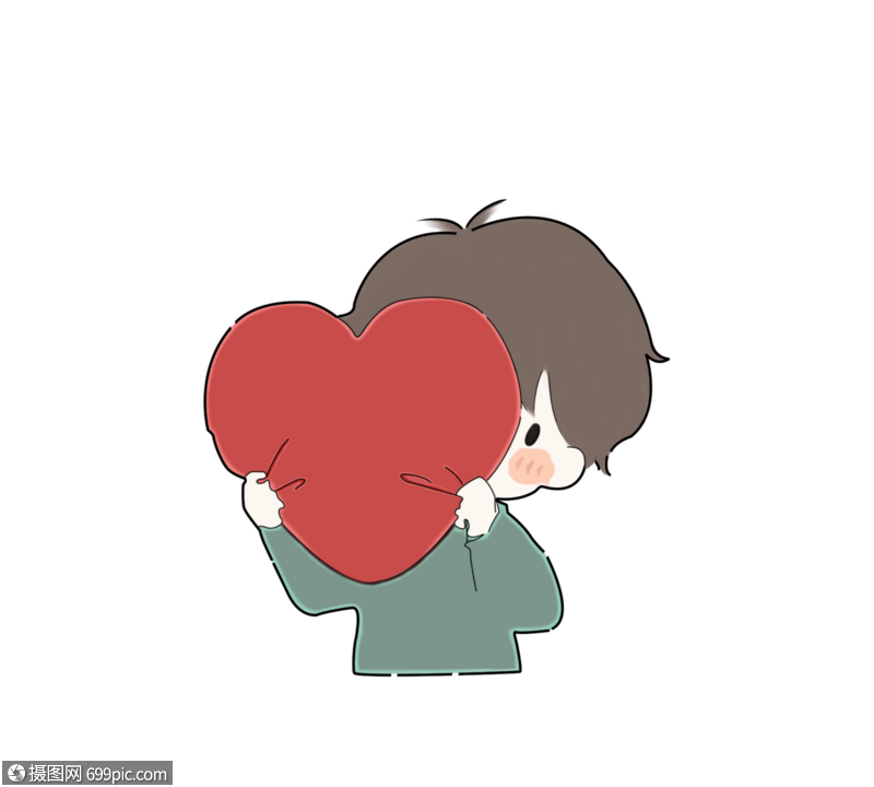 情侣男爱心创意插图头元素