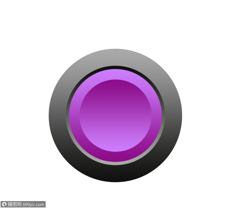 紫色游戏按钮开关卡通游戏开关立体效果