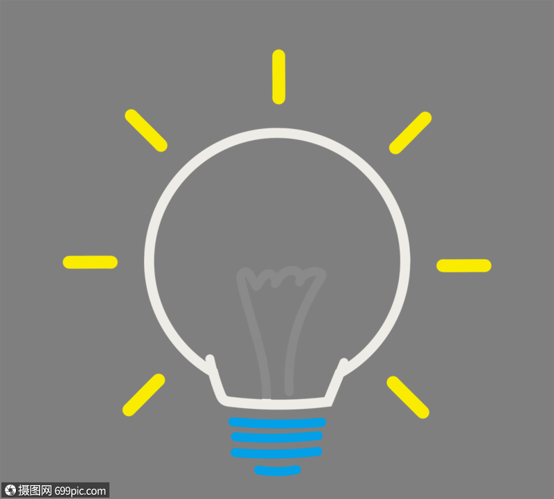 简约平面线条idea创意灯泡气泡元素商业ppt蓝色