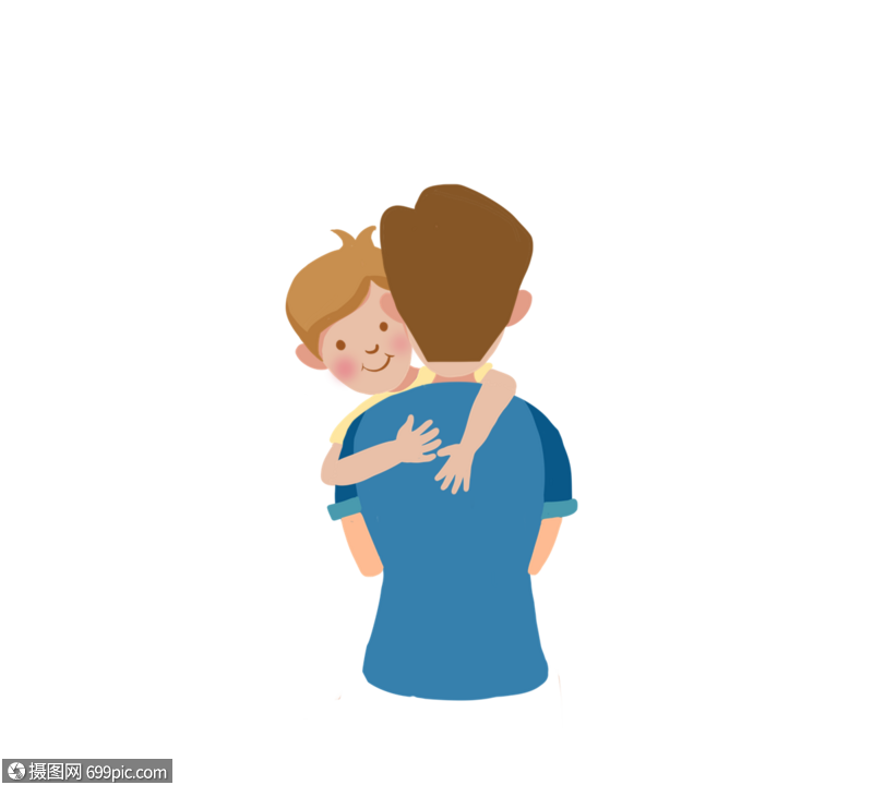 温馨抱着孩子父亲