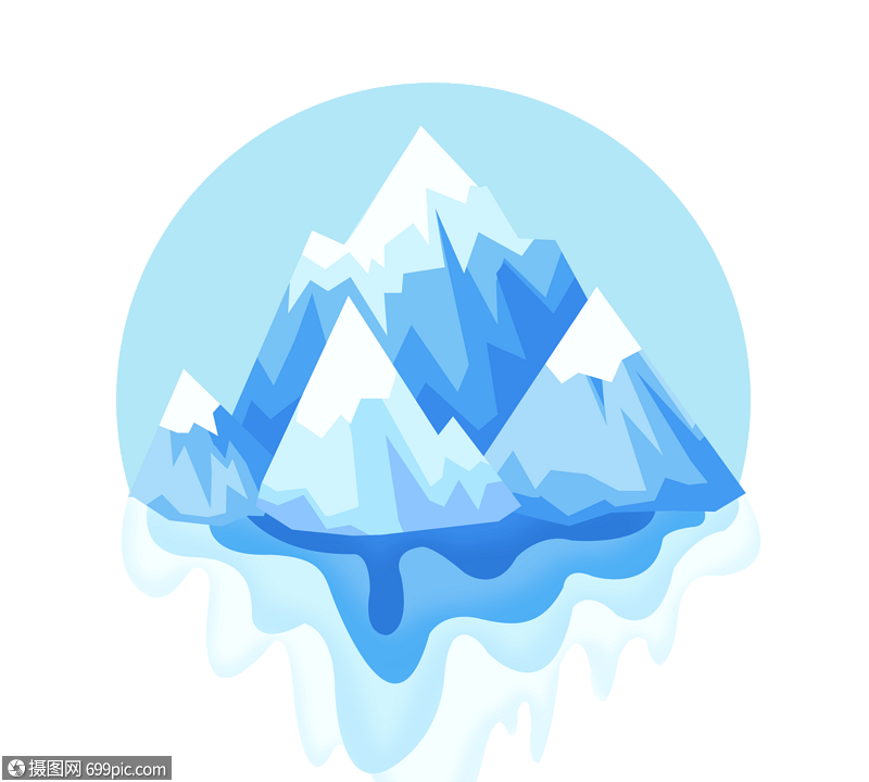 冰川融化简笔画 简单图片