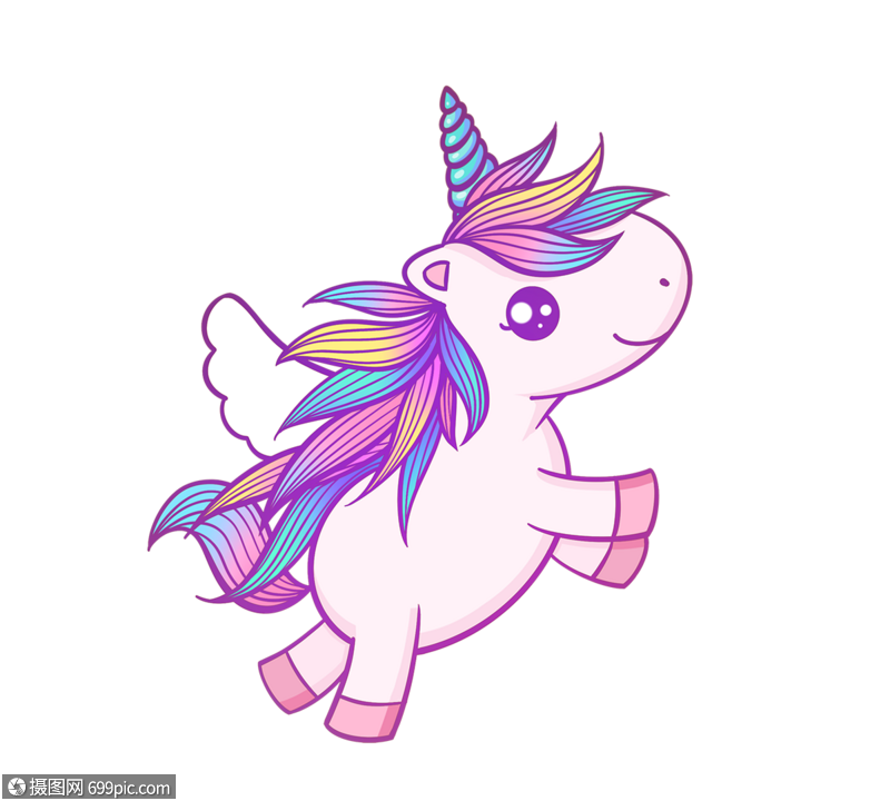 带翅膀卡通独角兽