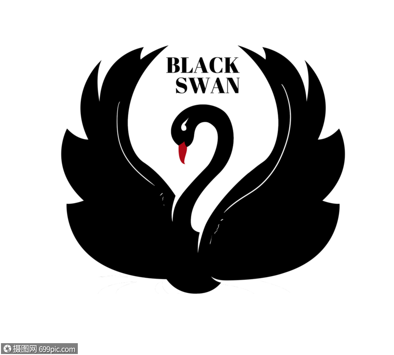 绘画黑天鹅剪影