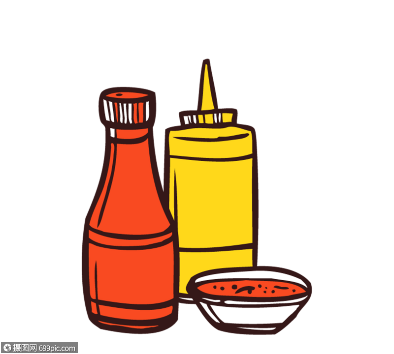卡通画食物矢量调料美味的