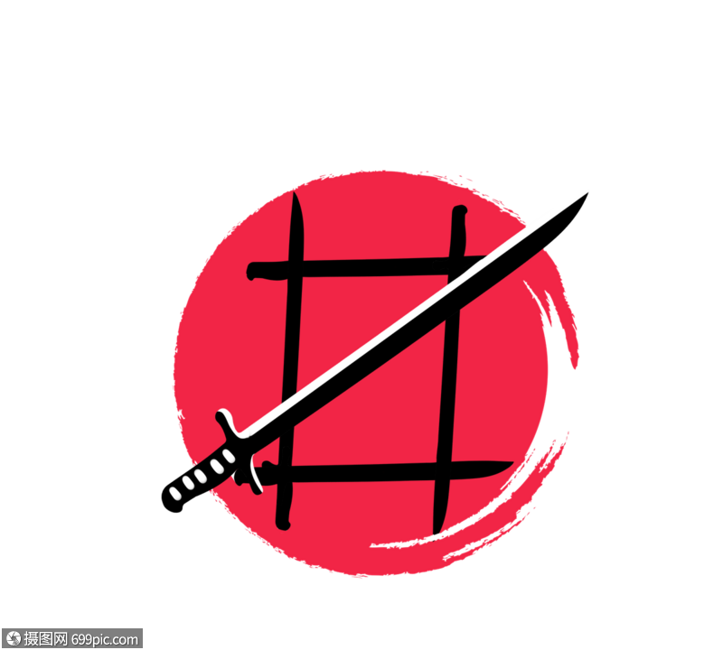 日本武士刀元素长剑红色