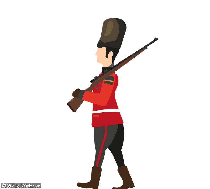 英国扛枪卡通禁卫军