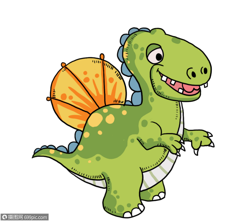 卡通可爱绿色西方巨龙表情包手绘小恐龙动物