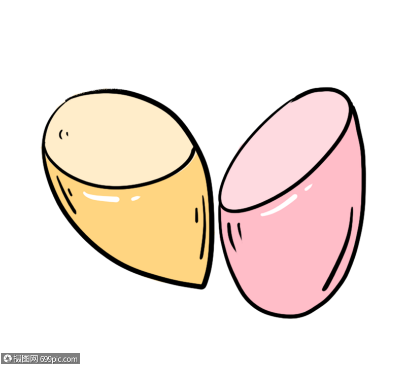 可爱卡通女性化妆品美妆蛋粉刷手绘化妆品化妆品手绘