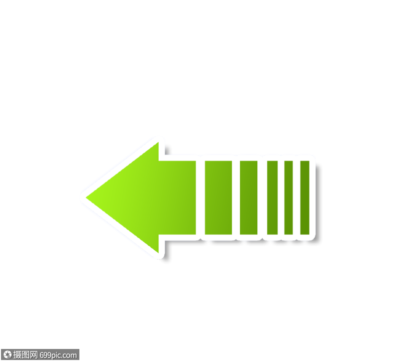 绿色渐变向导箭头方向键可爱粉嫩