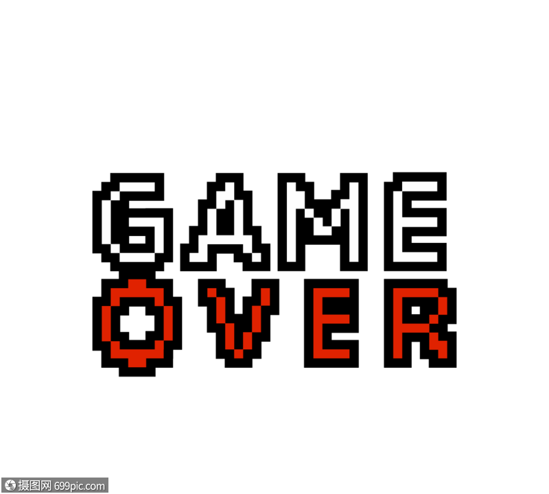 抽象格子gameover像素字体方格创意