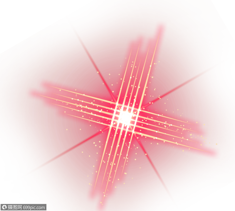 十字形爆炸亮点红色光效