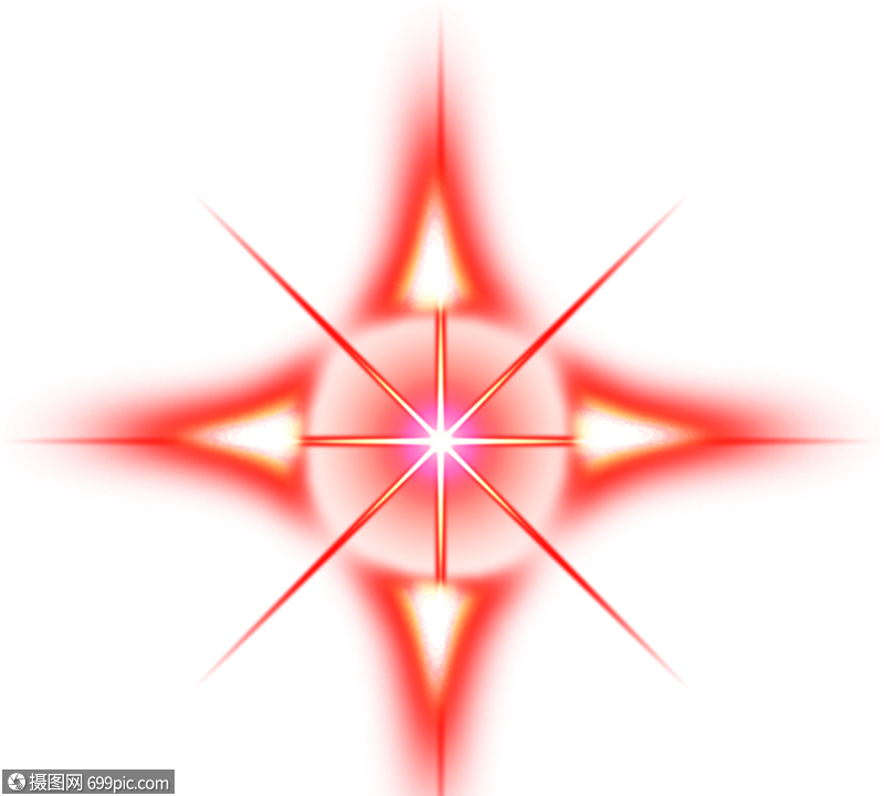 对称红色十字形太阳光光线光效