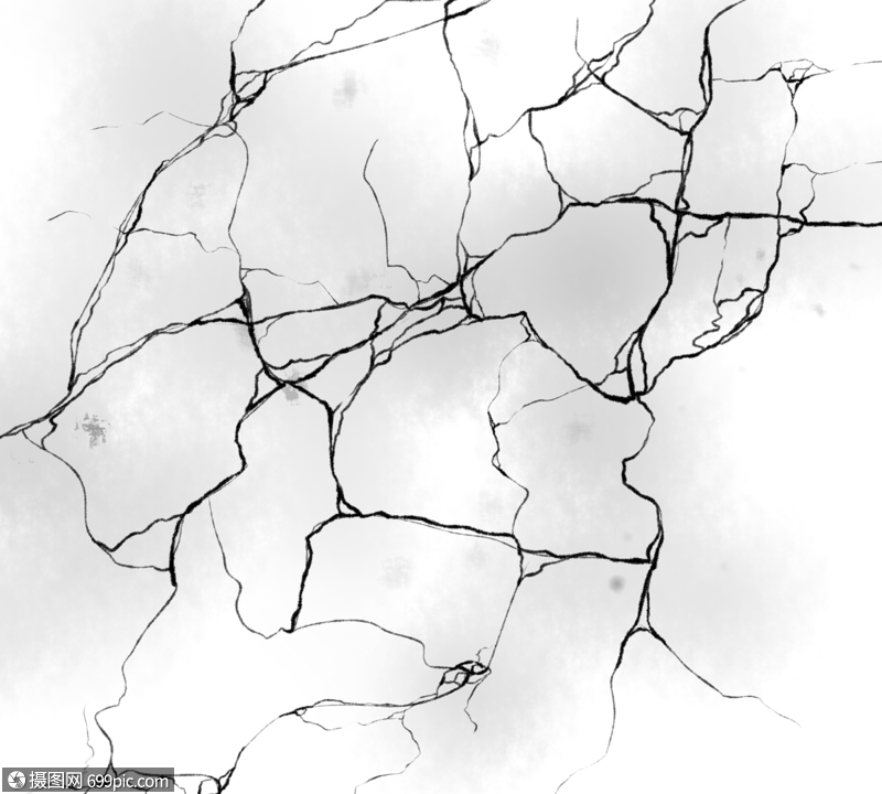 手繪風格裂開磚牆面破碎紋理