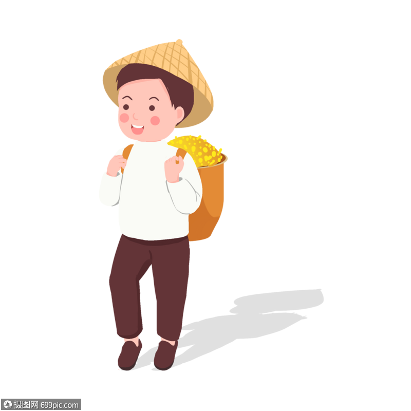 收割稻谷的农民