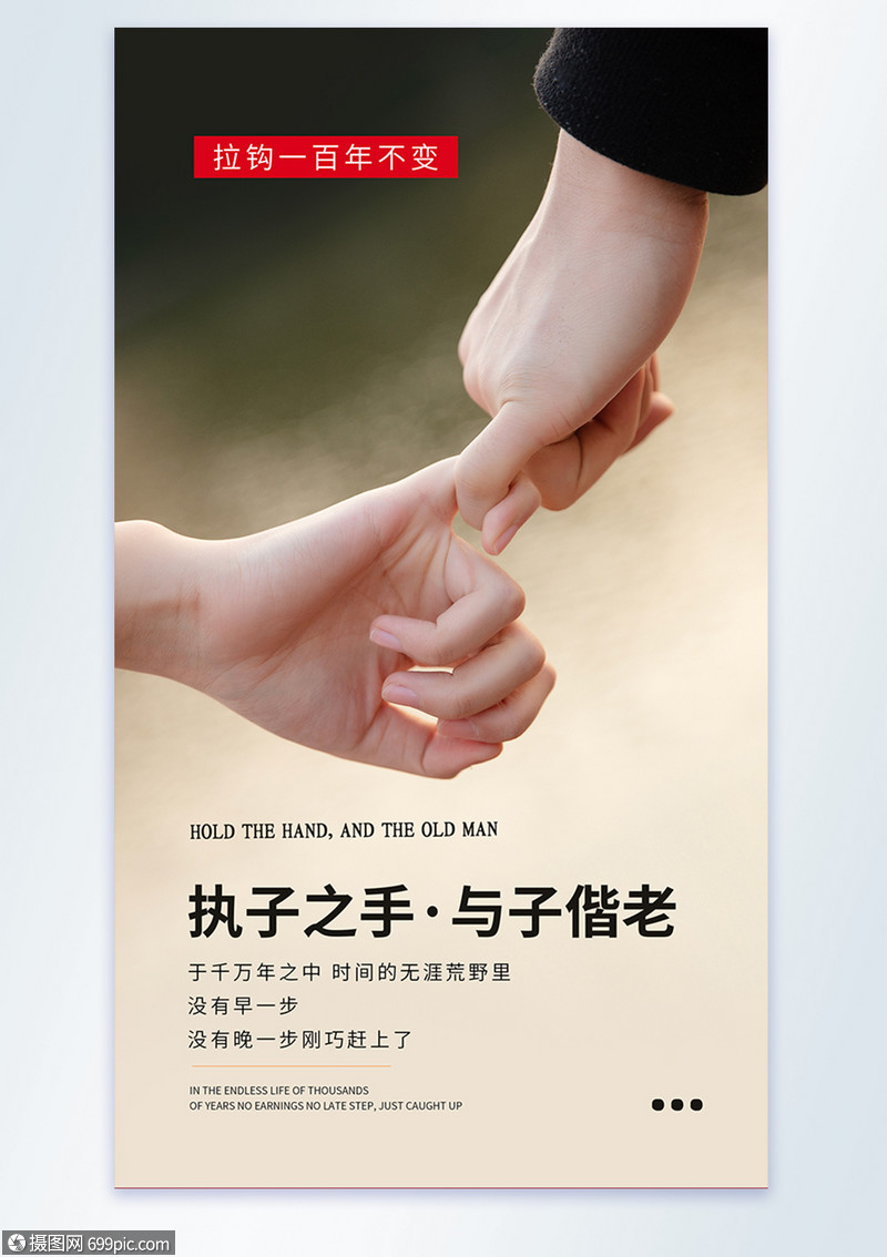 执子之手与子偕老摄影图海报