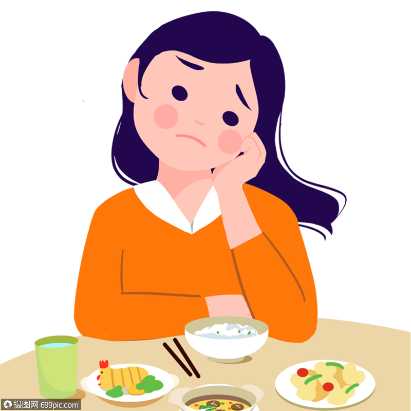 摄图网>免抠元素>手绘/卡通元素>女孩患厌食症.png>