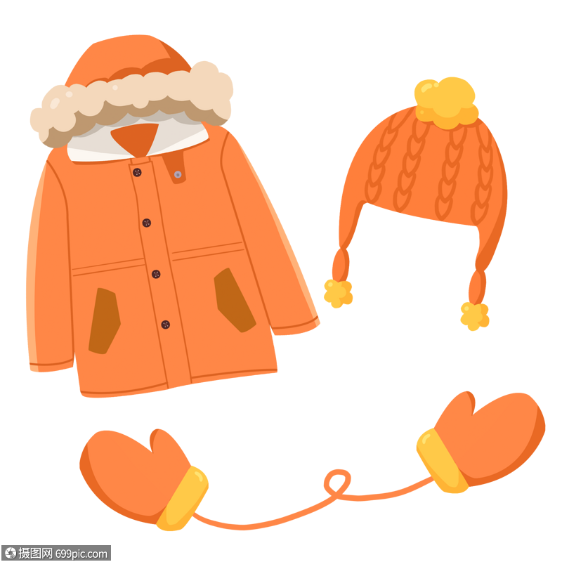 冬天棉袄组合卡通元素冬装棉衣