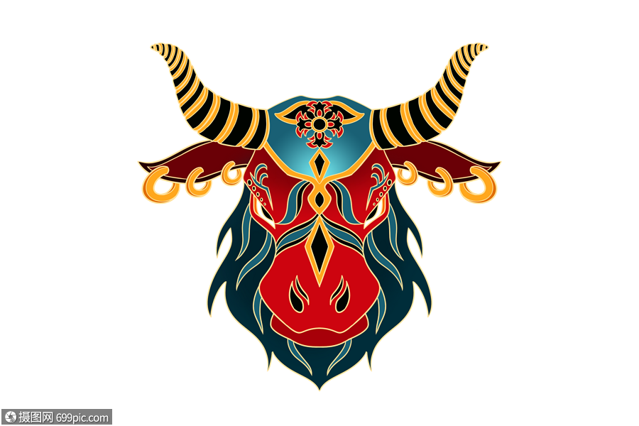 装饰牛头2021年新年