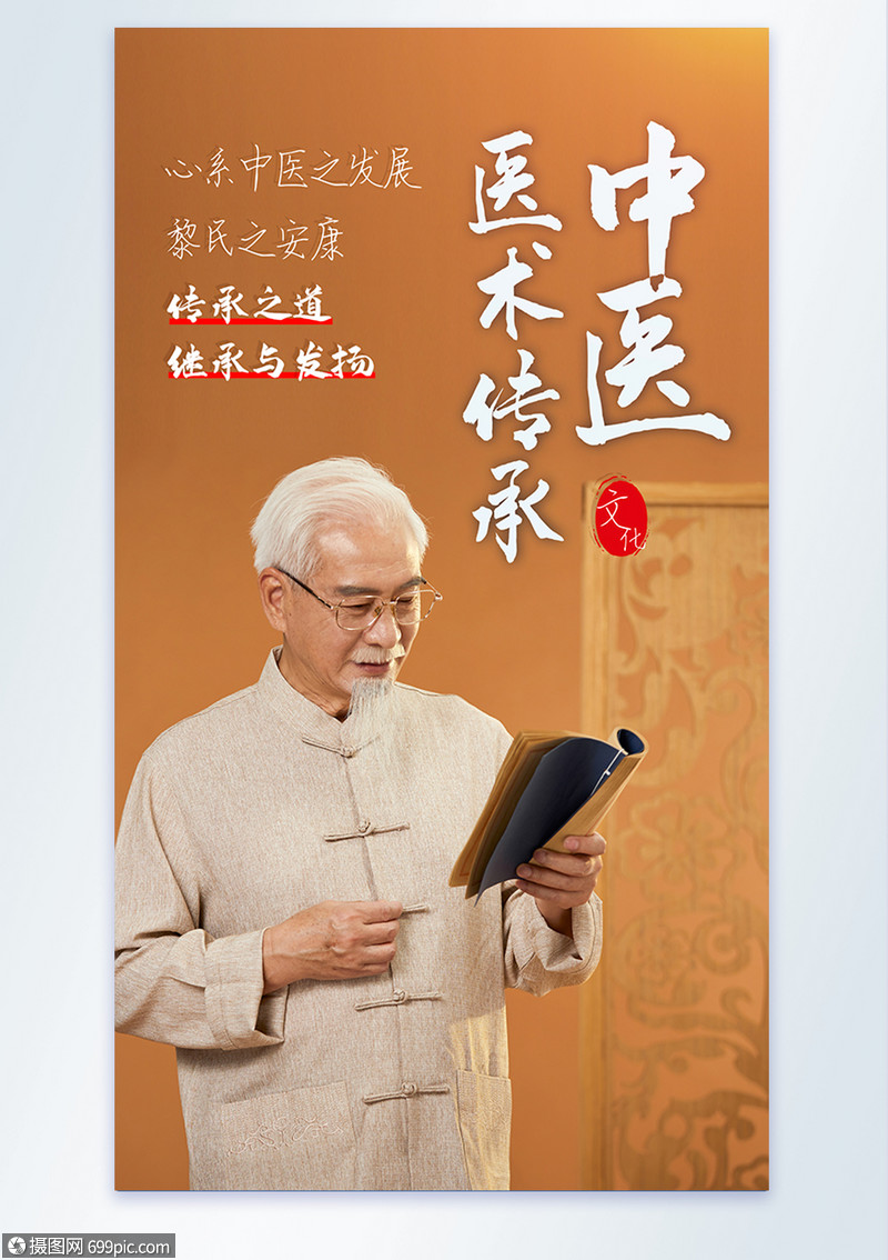 中医医学传承摄影图海报