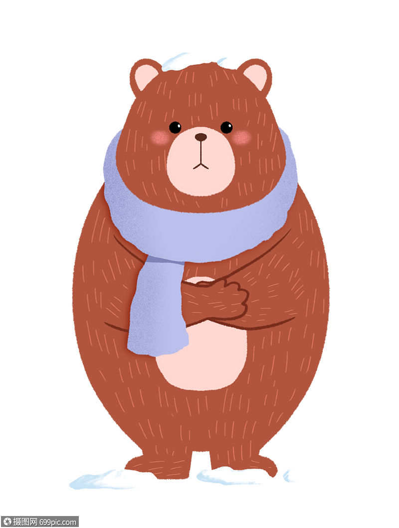 卡通冬季动物熊