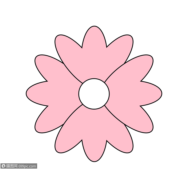 卡通花极简风粉色图片