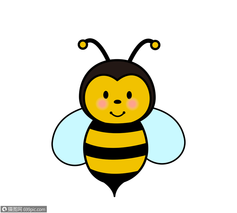 卡通矢量黄色蜜蜂bee