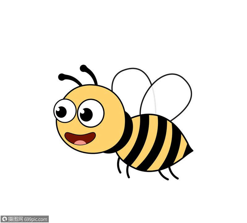 卡通形象可爱黄色小蜜蜂bee卡通昆虫动物