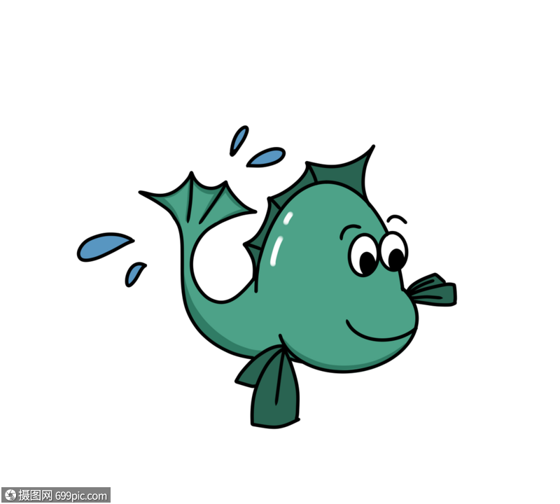 卡通可爱小鱼形象图片