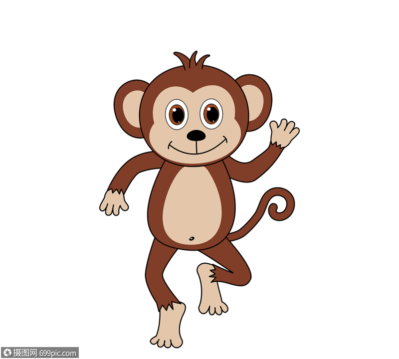 卡通猴子矢量可爱搞笑插图素材monkey猴子素材小猴子