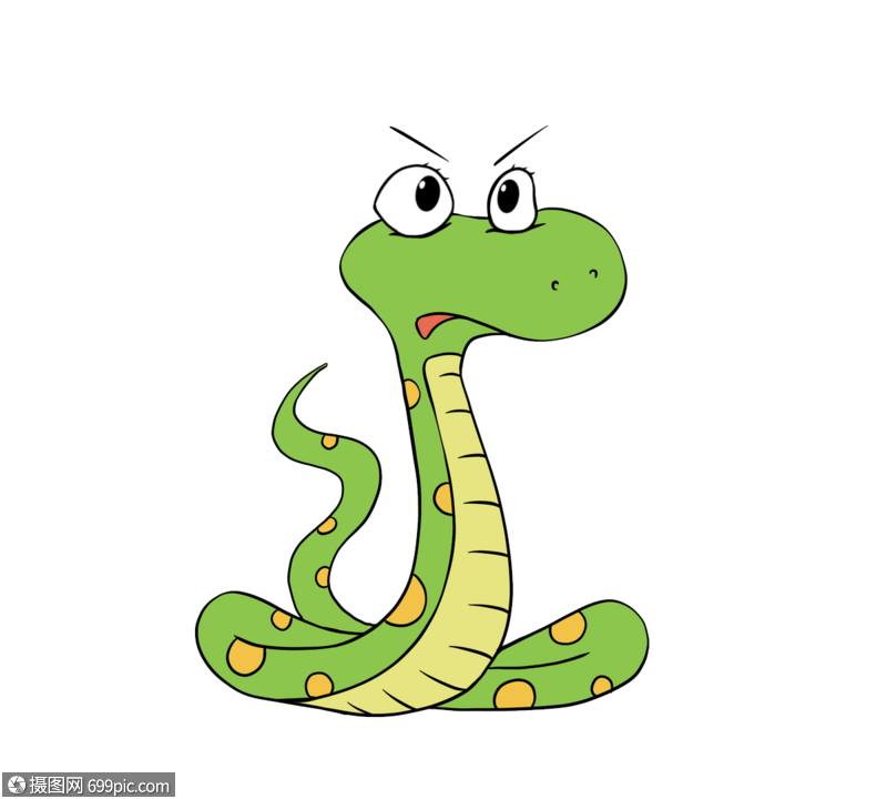 愤怒斑点蛇手绘贴图卡通手绘青色