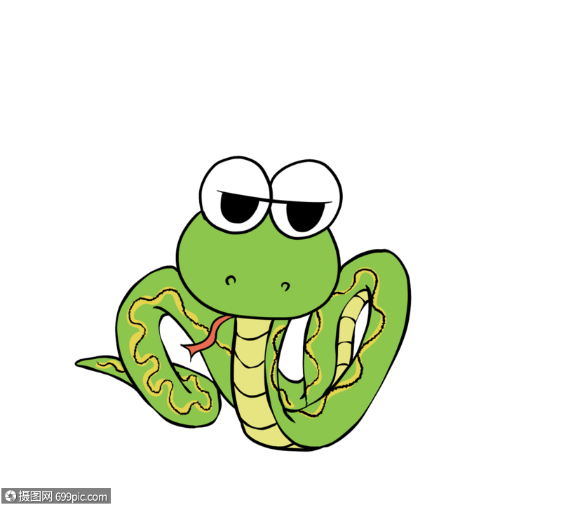 蛇手绘贴图卡通本可爱