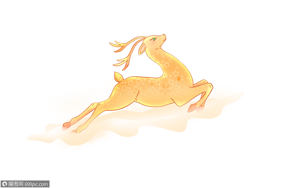 鹿小鹿踏云高清图片素材