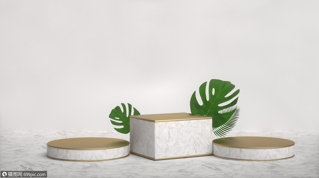 植物几何展台立体3d