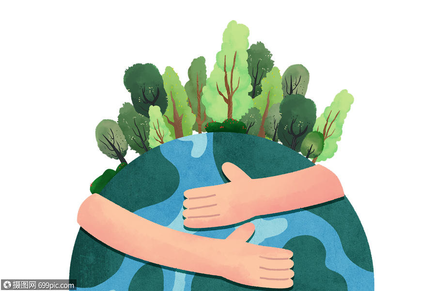 拥抱地球环保种树图片
