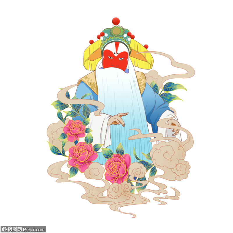 国潮京剧净行人物花脸