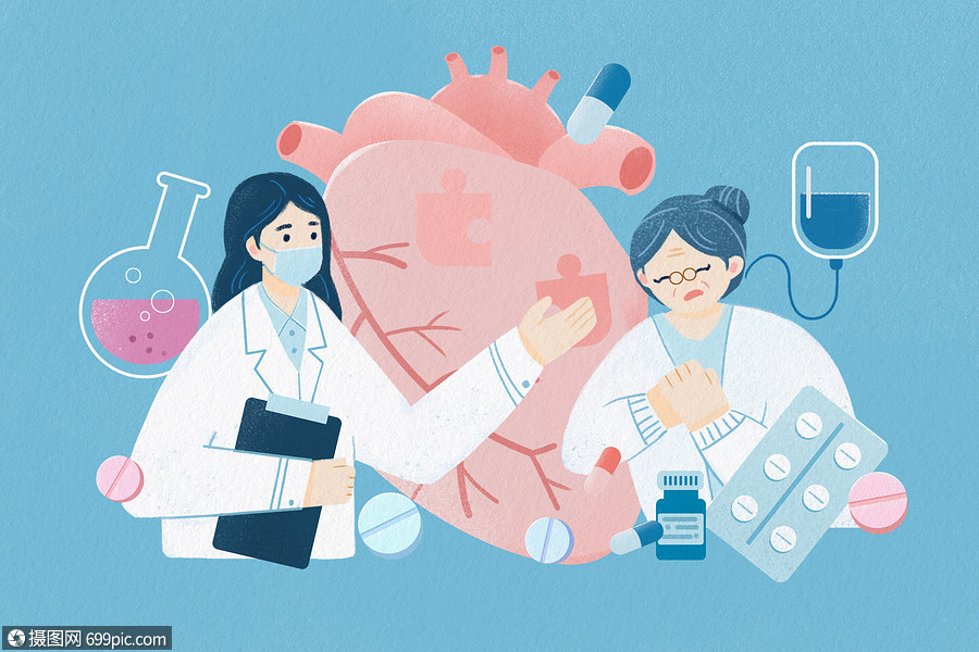 身体器官心脏医患扁平风医疗插画人体器官医疗健康