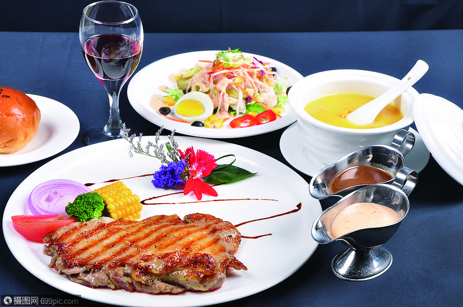 鸡扒健康西餐高清图片素材