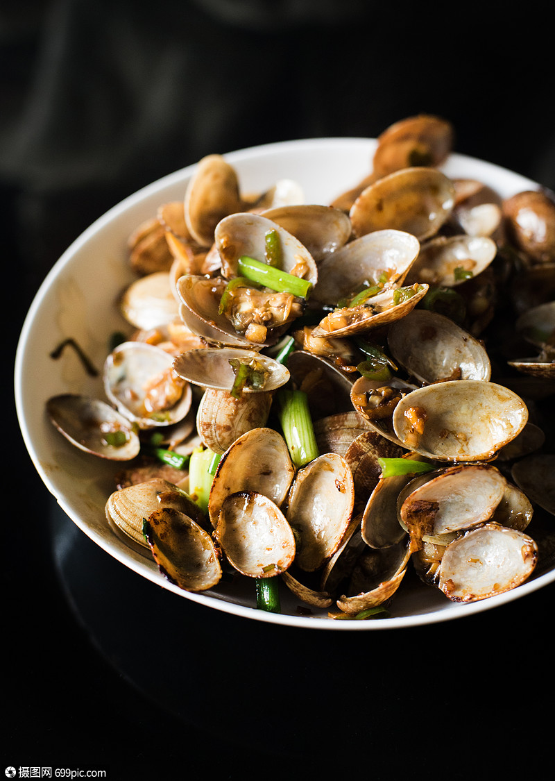 爆炒蛤蜊花蛤美食图片