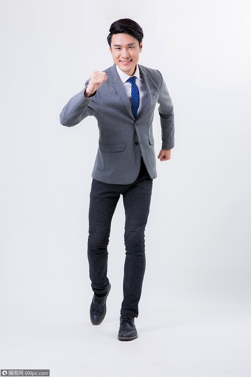 奔跑的商务男士全身像