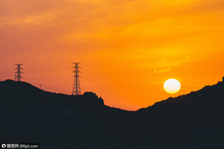 山上日出日落夕阳